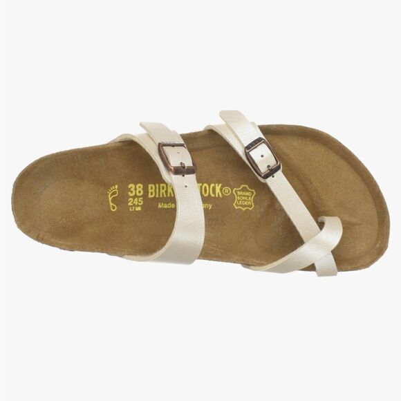 NWT Birkenstock Mayari White Birko-Flor Leather Slide Sandals 9- 9-5 NARROW - Picture 7 of 10